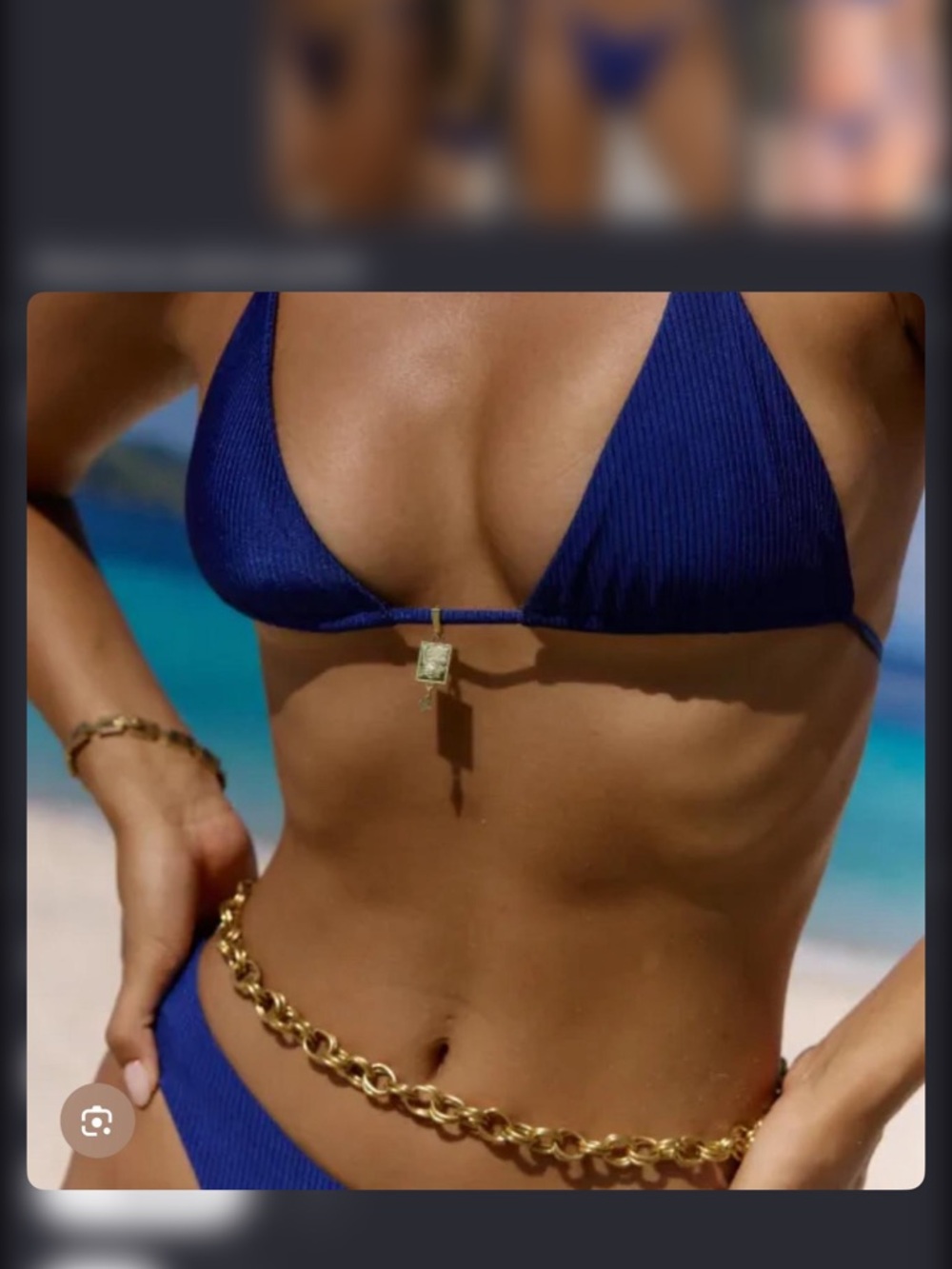 Women’s Navy Blue Triangle Bikini Top - Brand